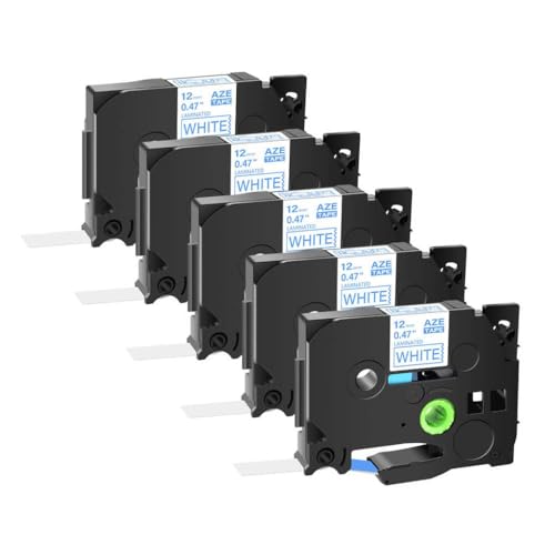 5PK ���x���e�[�v PT-D210 �v�����^�ƌ݊��� 6 �~�����[�g�� 24 �~�����[�g�����F���~�l�[�g���x�� Tz-221 TZe-231(5PK Blue on White)