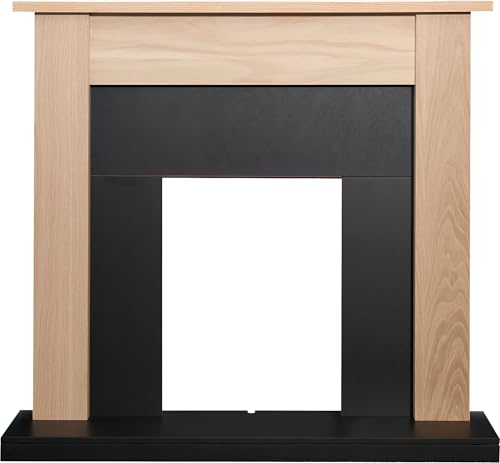 Adam Southwold Fireplace in Oak & Black, 43 Inch