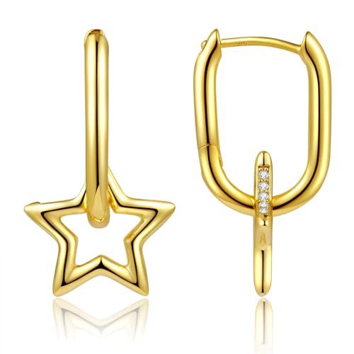 ToHeart Gold Huggie Earrings Star Earrings Minimalist 14k Gold Hoop Earrings Jewelry Gifts