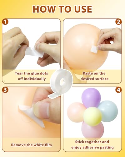 FIVEIZERO Double Sided Adhesive Dots - 1000pcs Mixed Size (0.4"、0.47"、0.59") Double Sided Balloon Tape, Heavy Duty Balloon Craft Dots, Clear Glue Points Dots for Balloons, Crafts, Wedding Decorations - Image 5