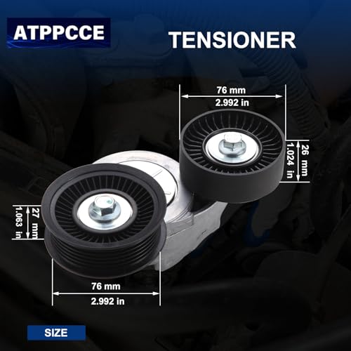 ATPPCCE 39120 Belt Tensioner Assembly With Pulley For 00-12 Chrysler Aspen Dodge Dakota/Durango/Nitro/Ram Series Pickup Jeep Commander/Grand Cherokee/Liberty OE# 89395 419-008 419-010 53030958AC 38167
