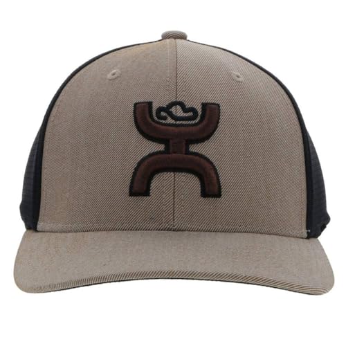 Image of HOOEY Ash Flexfit Fitted Hat - Mid Profile 6-Panel Stretch Fit Everyday Casual Comfort Fitted Cap for Men and Women