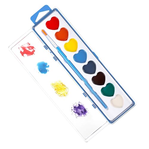 Juego de pintura de acuarela en forma de corazón, suministros de pintura lavables, acuarela para niños, para niñas, principiantes, escuela en casa, clases de arte en el hogar, día de San Valentín