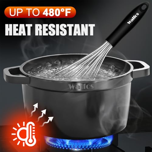 Stainless Steel Whisk Set - 3 Packs Balloon Whisk, Thick Stainless Steel Wire & Strong Handles, Egg Frother for Cooking, Blending, Whisking, Beating, Stirring (8.5"+10"+12)