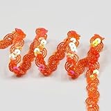 12 Meter, breites 1,5 cm langes orangefarbenes Paillettenband zum Selbermachen, Nähen, Kleid, Tanzkostüme, Stirnband (orange)