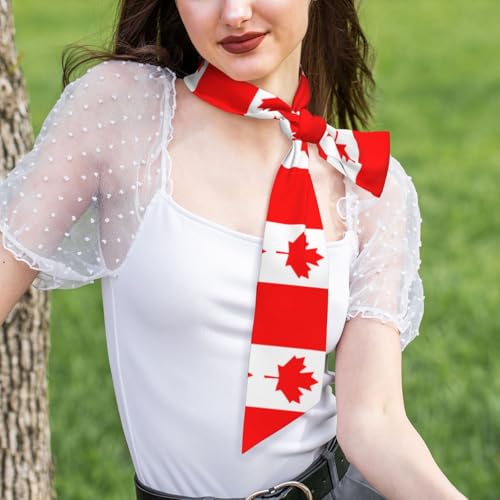 Canadian flag print Silky Head Scarf for Hair Fashion Headwrap for Women Lightweight Neck Tie Handbag Accessories4