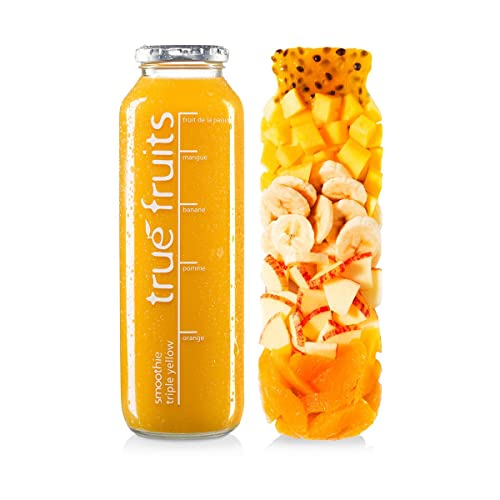 True Fruits Smoothie Triple Yellow Orange Pomme Banane Mangue Fruits de la Passion, 75cl