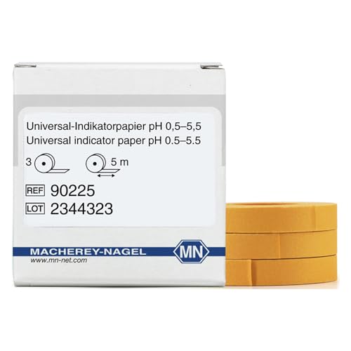 Macherey & Nagel ML-6174 Universal Indikatorpapier Rolle, pH 1-11, 5m Länge x 7mm Breite, 3 Stück