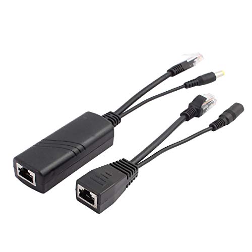 Inyector y divisor POE DC24V, salida DC12V 2A, 1 puerto RJ45, negro, modelo ML-102E, marca FIYA