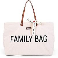Childhome, Family Bag, Wickeltasche, Reisetasche/Wochenendtasche, Großes Fassungsvermögen, inkl. abnehmbarer Tasche, Teddy Ecru