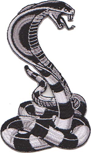 King Cobra Snake Biker Sew-On Badge / Iron-On Patch