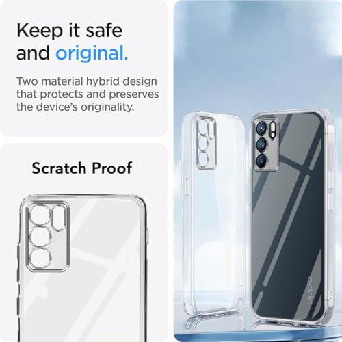 Image of Jkobi Back Cover for Oppo Reno6 5G | Reno 6 5G (Silicone Clear Shockproof Case with Camera Protection | Soft and Flexible | Transparent)