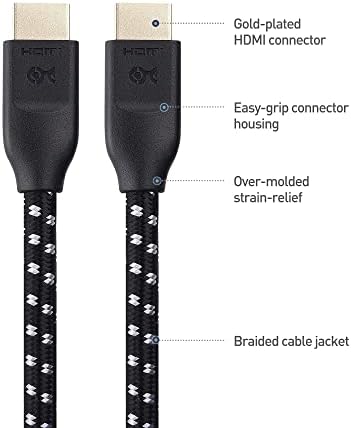 Cable Matters [Ultra High Speed HDMI Certified] Braided 48Gbps 8K HDMI Cable 5m with 8K @120Hz, 4K @240Hz and HDR Support for PS5, Xbox Series X/S, RTX3080 / 3090, Apple TV and More in Black