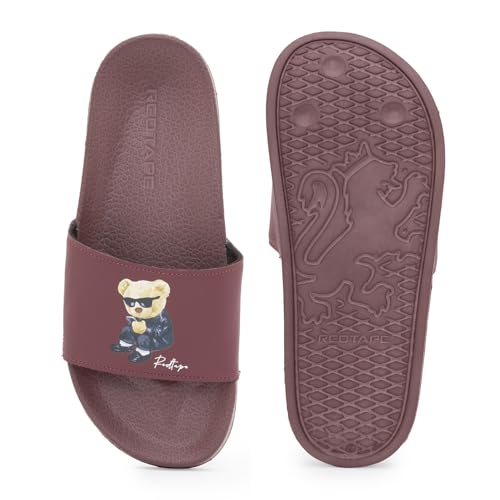 Image of Red Tape Womens Sliders in Slate Blue | Casual Pool Sliders | SLATE BLUE | 3 UK