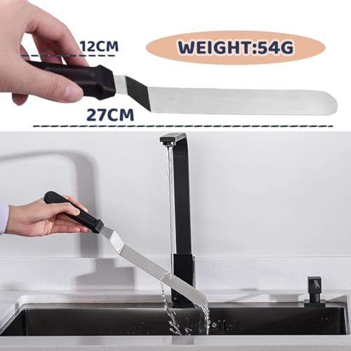 Spatole per Dolci in Acciaio, Raschietto per Bordi e Stuccare Torta con Set di Spatole per Glassa - immagine 3