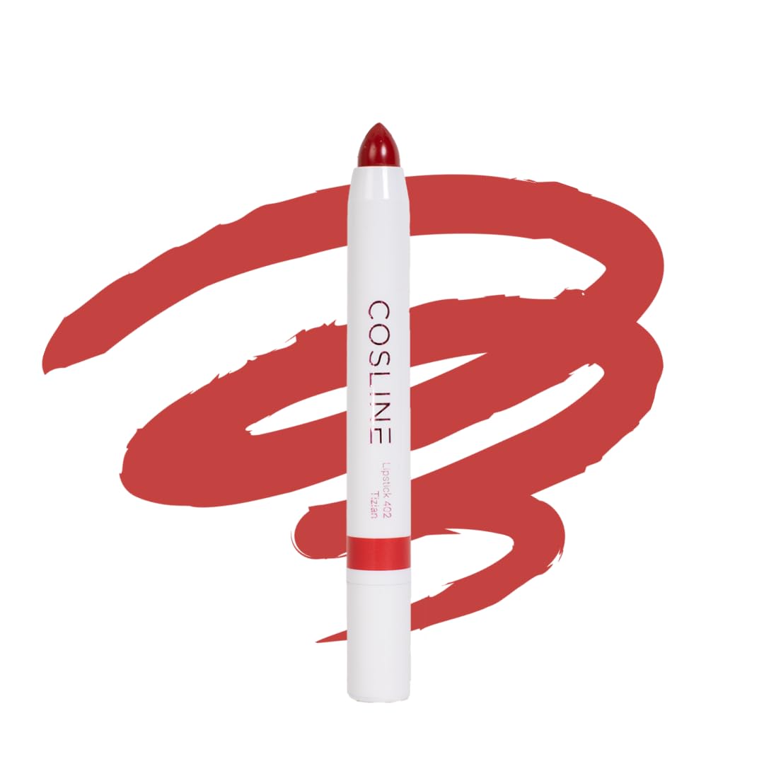 COSLINE Lippenstift Tizian 402, Warmer Rotton, Matt, Hohe Deckkraft, Pflegend, Vegan, Made in Germany