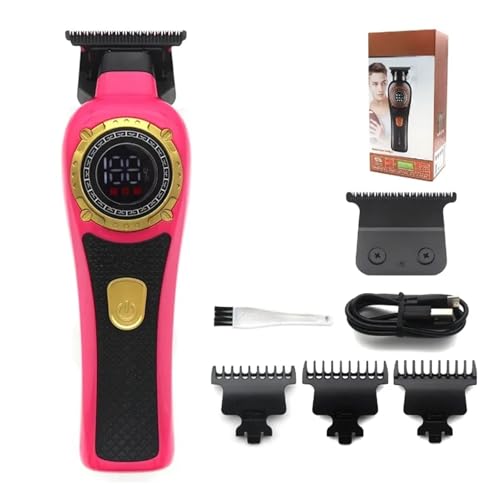 Kemei KM-999 �v���t�F�b�V���i���w�A�g���}�[ �j���p DLC T�u���[�h �[���M���b�v �R�[�h���X�N���b�p�[ LED�f�B�X�v���C�t�� USB�[�d���d�グ�@ ����&�T�����p(Pink-Blade)