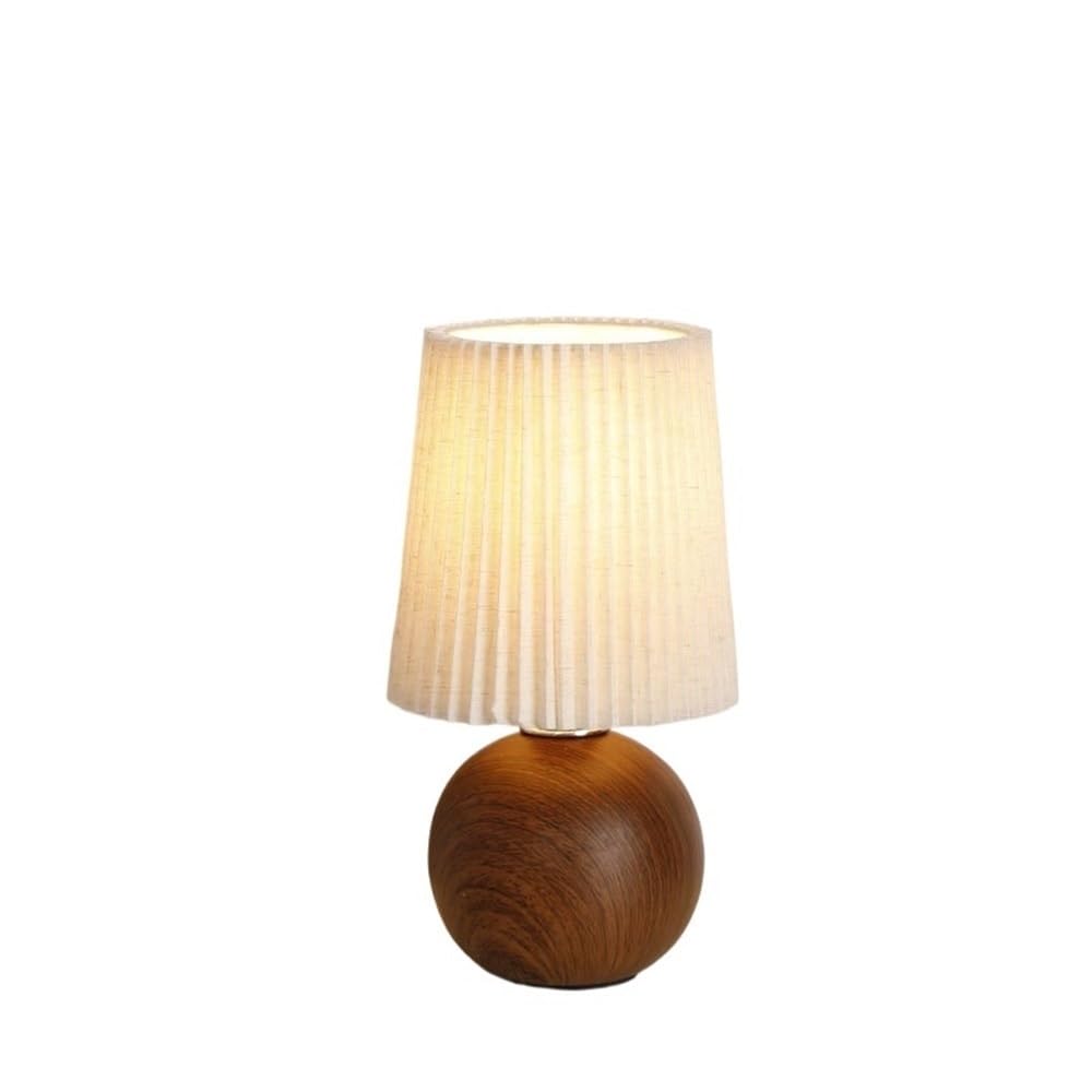 T2H9B5V4G8 Desk Lamp Table Lamp Bedroom Pleated Lampshade Retro Ceramic Study Desktop Decoration Atmosphere Bedside(Bruin)