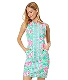 Lilly Pulitzer Courtney Dress UPF 50+ Amalfi Blue Leaf It Wild Engineered Golf 00