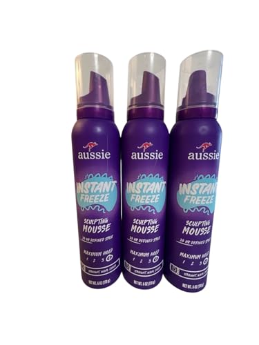 Aussie Instant Freeze Sculpting Mousse, Maximum Hold, 6 oz, Pack of 3
