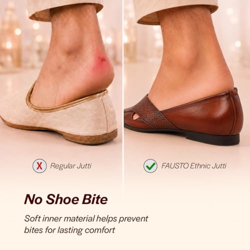 Image of FAUSTO Mens Embossed Ethnic Party Slip On Traditional Juttis and Mojaris | Festive