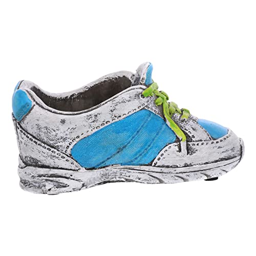 DECOMELODY Creative Blue Shoe Planter for Succulents Retro High-top Design Garden Pot for Indoor and Outdoor Home Decoration Unique Gift for Plant Lovers and Desk Display