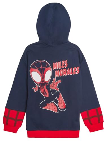 Dziecięca bluza z kapturem Spidey i jego niesamowici przyjaciele przebranie bluzy z kapturem kurtki zapinane na zamek Miles Morales Duch Pająk lub Spidey, Miles Morales Spin, 3-4 Years