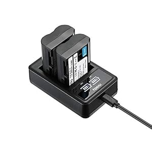 Miady EN-EL15/EN-EL15A Akku (2000mAh) und Dual LCD Ladegerät,Kompatibel mit Nikon D750, D7200, D7500, D500, D610 usw.