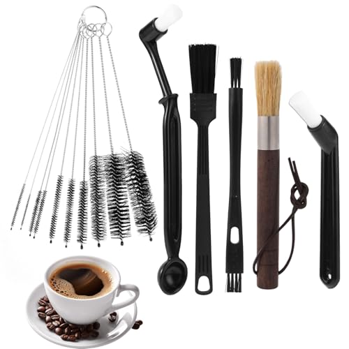 15-Piece Coffee Grinder Cleaning Brush Set, Ergonomically Designed Espresso Machine Brush Kit for Baristas and Home Kitchens