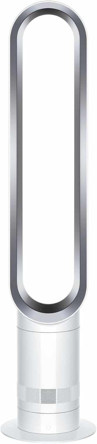 Dyson Cool AM07 Ventilateur avec télécommande 100 cm, minuterie 9 h, ventilateur tour silencieux blanc/argent, économie d'énergie, ventilateur sur pied, ventilateur sur pied