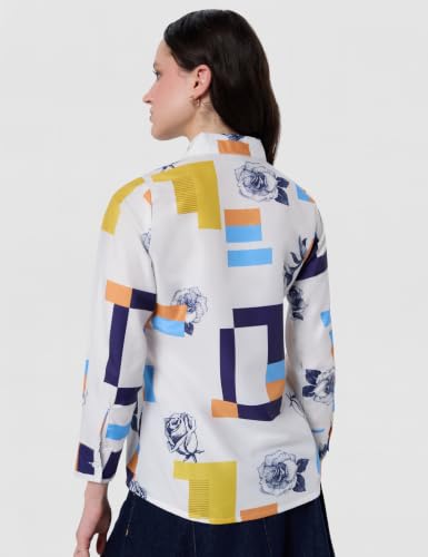 Image of Trendy Queen Women's Printed Straight Mandarin Neck Shirt for Women's | Tops for Woman Shirts | Shirt for Women Stylish Western (SD778 S)