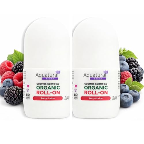 Image of Organic Deodorant Women & Men Roll On, Natural Formula for Sensitive Skin, Long-Lasting Odor Protection (2.53 Fl Oz (Pack of 2), Berry Fusion)