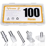 100PCS Cabinet Shelf Pegs for Shelves - 5 Styles Cabinet Shelf Pins Shelf Holders Pegs, Nickel...