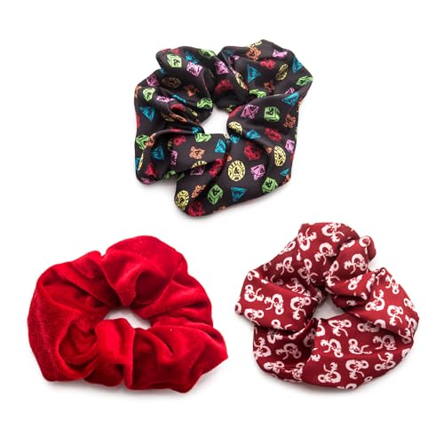 Lot de 3 chouchous Donjons & Dragons pour attacher vos cheveux sans les abîmer durant vos jeux