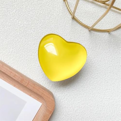 Soporte y agarre de resina para móvil con diseño de corazón amarillo GT-007