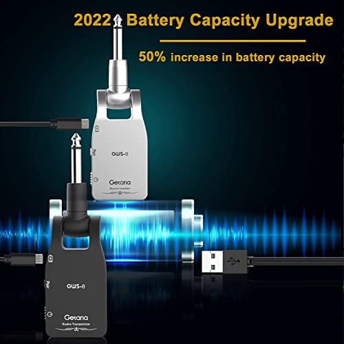 Getaria Upgrade 2.4Ghz Wireless Guitar System Built-In Rechargeable Lithium Battery Wireless Guitar Transmitter Receiver For Electric Guitar Bass #TOP4