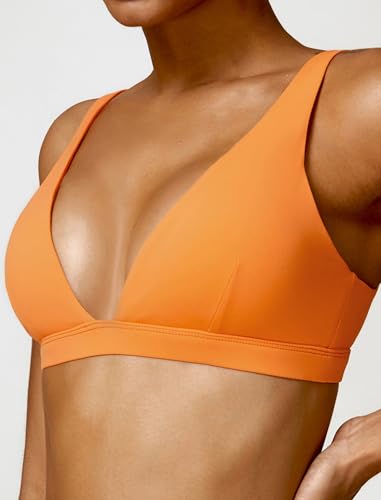 Image of ABOCIW Womens Deep V Neck Sports Bra Padded Low Impact Fitness Yoga Bra U Back Wireless Gym Workout Bra Crop Top