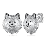 Corgi Earrings/Pomeranian Earrings/West Highland White Terrier Earrings, 925 Sterling Silver Dog Earrings, Puppy Earrings, Animal Stud Earrings, Jewelry Gift for Women and Girls, Sterling Silver, No