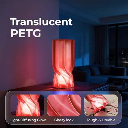 Image of Official Creality PETG 3D Printer Filament 1.75mm 1KG (2.2lbs), High Precision Strong Toughness, Odorless Better Flow Moistureproof 3D Printing Ender Filament, Translucent Burgundy