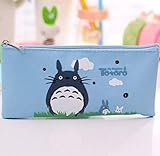 Categoría: Bolsa de lápices Cute Kawaii Fabric Pencil Case Lovely Cartoon Totoro Pen Bags para regalo de niños kawaii papelería estuches útiles escolares, azul