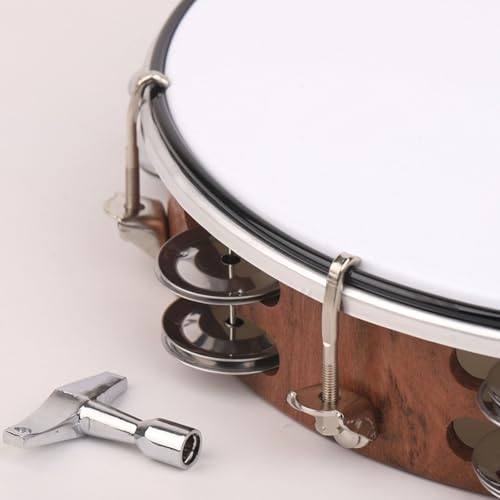 Tambourin portatif instrument percussion musical famille petit tambour main 25cm - 5