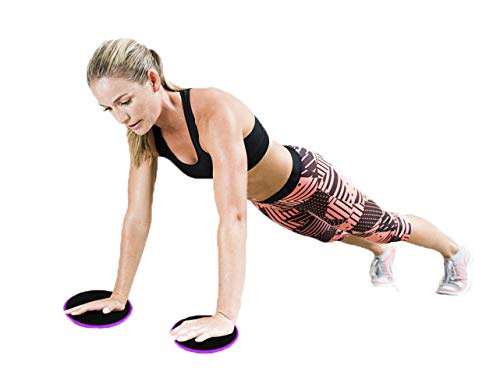 MYLSMPLE Core Sliders Exercise Sliders Fitness Stealth Core Trainer Gliding Discs Core Sliders Dual Sided Core Gliding Discs Abdominal Exercise Equipment Burn Fat (Purple)