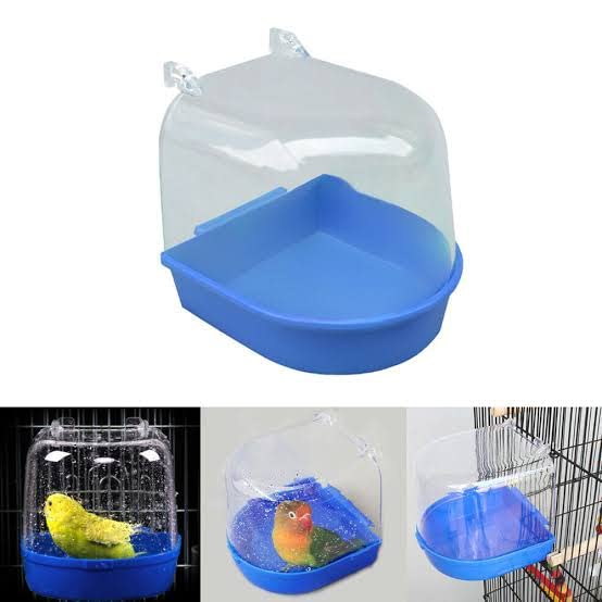Caged Birds Bathing Tub for Small Birds Canary, Budgerigar, Cockatiel, Lovebird - Multicolour-Lovely Pet's Kingdom 2