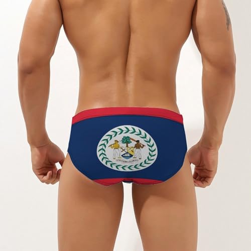 Belize Country Flag Men's Swimsuit Bikini Briefs Swim Underwear Stretchy Swimwear3