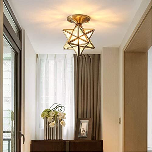 Modo Lighting Modern Moravian Star Ceiling Light Star Ceiling Lamp Gold Flush Mount Star Pendant Light Fixture Creative Sputnik Chandelier Lighting For Bedroom Dining Room Porch #TOP5