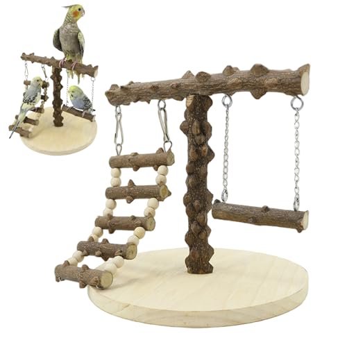 Miaokatze Bird Playground Parrot Play Stand,Parrot Wood Stand for Cage for Budgie, Canary, Cockatiels
