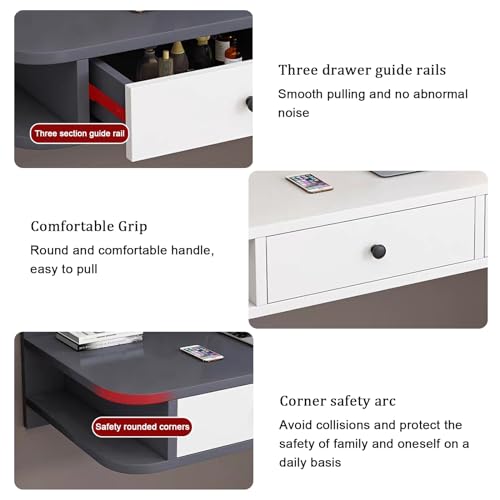Bureau pliable mural avec tiroir pour petits espaces