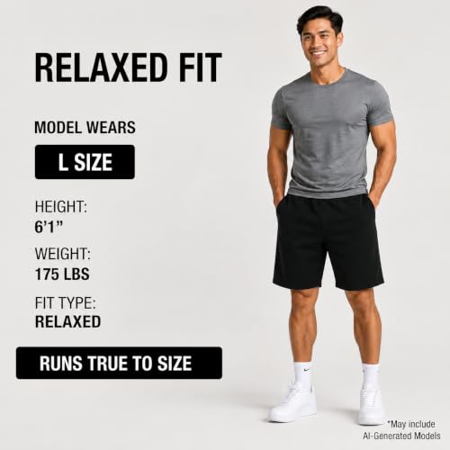 Image of Essential Elements Mens 3 Pack 100% Cotton Lounge Pajama PJ Shorts | Soft Breathable Knit With an Elastic Waist and Handy Pockets, Comfy for Sleep, Workouts and Relaxed Everyday Wear