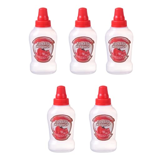 HugMiu 1/2/6 Piezas Mini condimento Botellas 40ml Miel/Salsa de Tomate/Salsa de Soja/Ensalada aderezo dispensadores lonchera squeezable contenedores tarros Ron