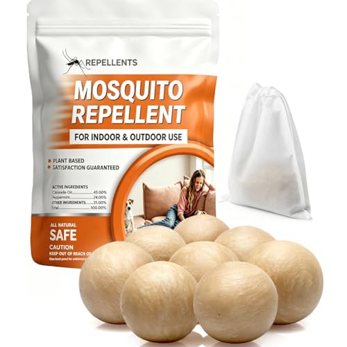 SCFKAOF Mosquito Repellent Outdoor Patio, Mosquito Deterrent for Yard, Indoor Mosquito Repellent Balls, Mosquito Repeller for Patio, Keep Mosquito Away, Covers 120 Sq. Ft, 60 Days Protection-8 Packs